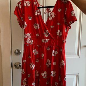Floral short sleeve romper